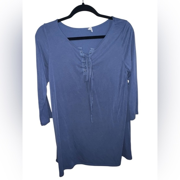 Pinkblush Tops - Pink Blush Blue Lace Up Maternity Nursing Top M